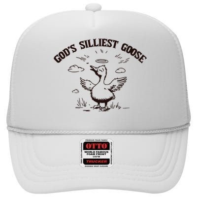 Gods Silliest Goose Funny Goose Sarcastic Vintage High Crown Mesh Back Trucker Hat