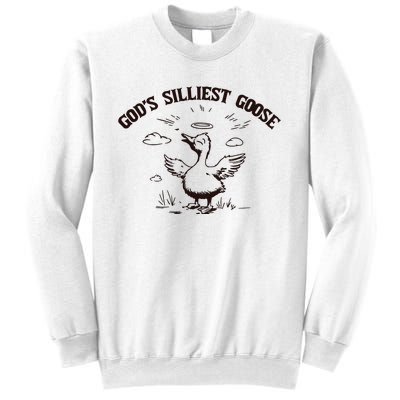 Gods Silliest Goose Funny Goose Sarcastic Vintage Sweatshirt