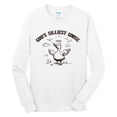 Gods Silliest Goose Funny Goose Sarcastic Vintage Tall Long Sleeve T-Shirt