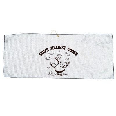 Gods Silliest Goose Funny Goose Sarcastic Vintage Large Microfiber Waffle Golf Towel