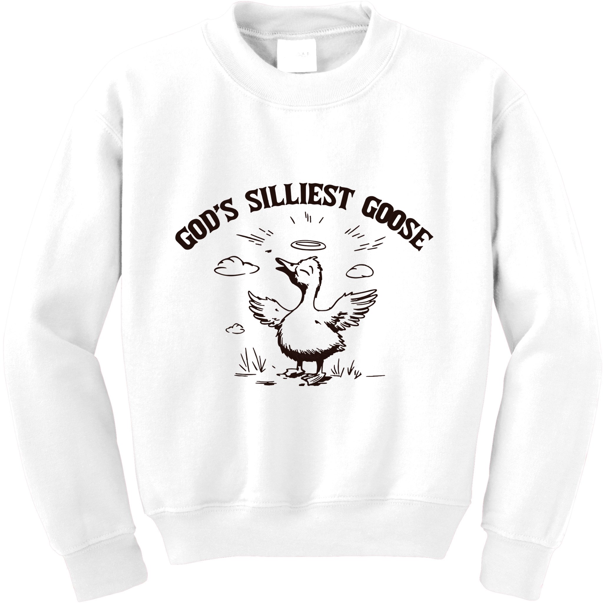 Gods Silliest Goose Funny Goose Sarcastic Vintage Kids Sweatshirt