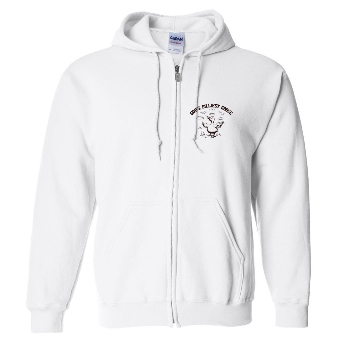Gods Silliest Goose Funny Goose Sarcastic Vintage Full Zip Hoodie