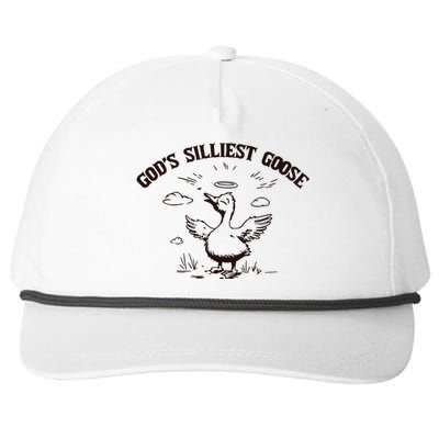 Gods Silliest Goose Funny Goose Sarcastic Vintage Snapback Five-Panel Rope Hat