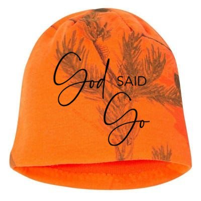 God Said Go Jesus Christ Religious Christian Have Faith Kati - Camo Knit Beanie