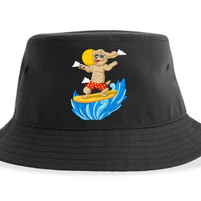 Goldendoodle Surfing Sustainable Bucket Hat