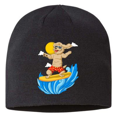 Goldendoodle Surfing Sustainable Beanie