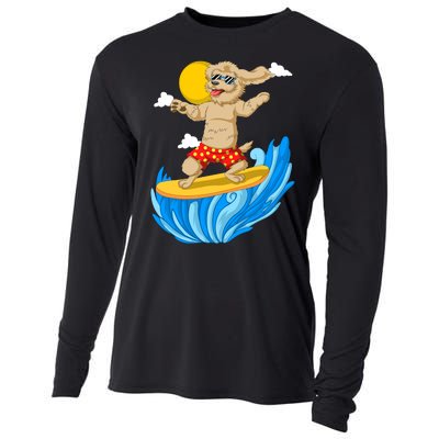 Goldendoodle Surfing Cooling Performance Long Sleeve Crew