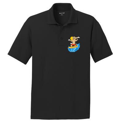 Goldendoodle Surfing PosiCharge RacerMesh Polo