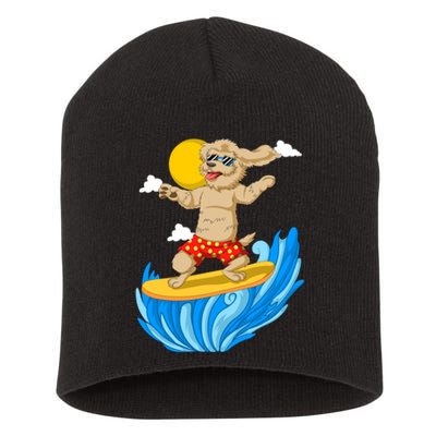 Goldendoodle Surfing Short Acrylic Beanie