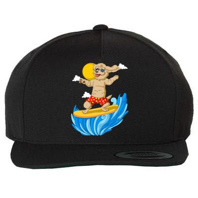 Goldendoodle Surfing Wool Snapback Cap