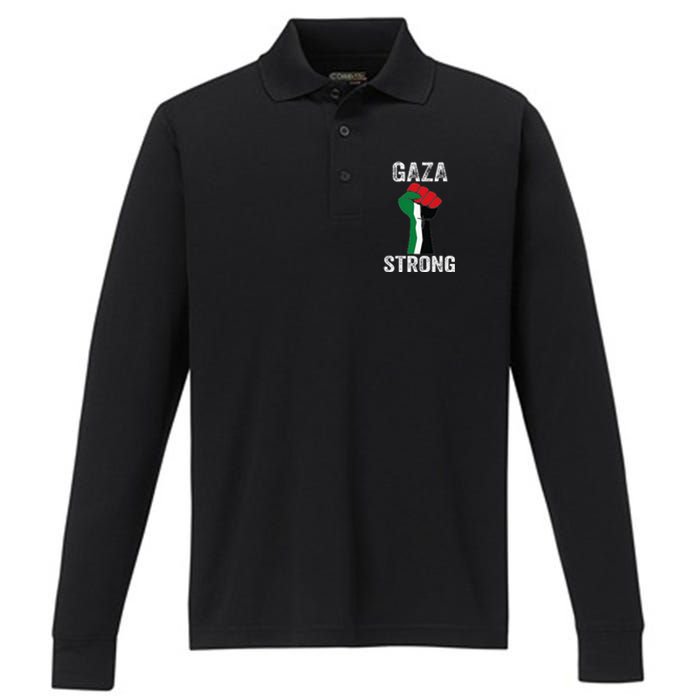 Gaza Strong Performance Long Sleeve Polo