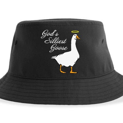 God's Silliest Goose Funny Sustainable Bucket Hat