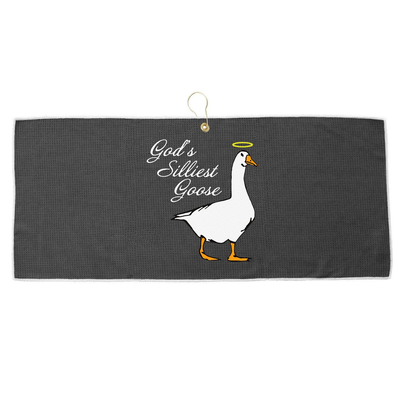 God's Silliest Goose Funny Large Microfiber Waffle Golf Towel