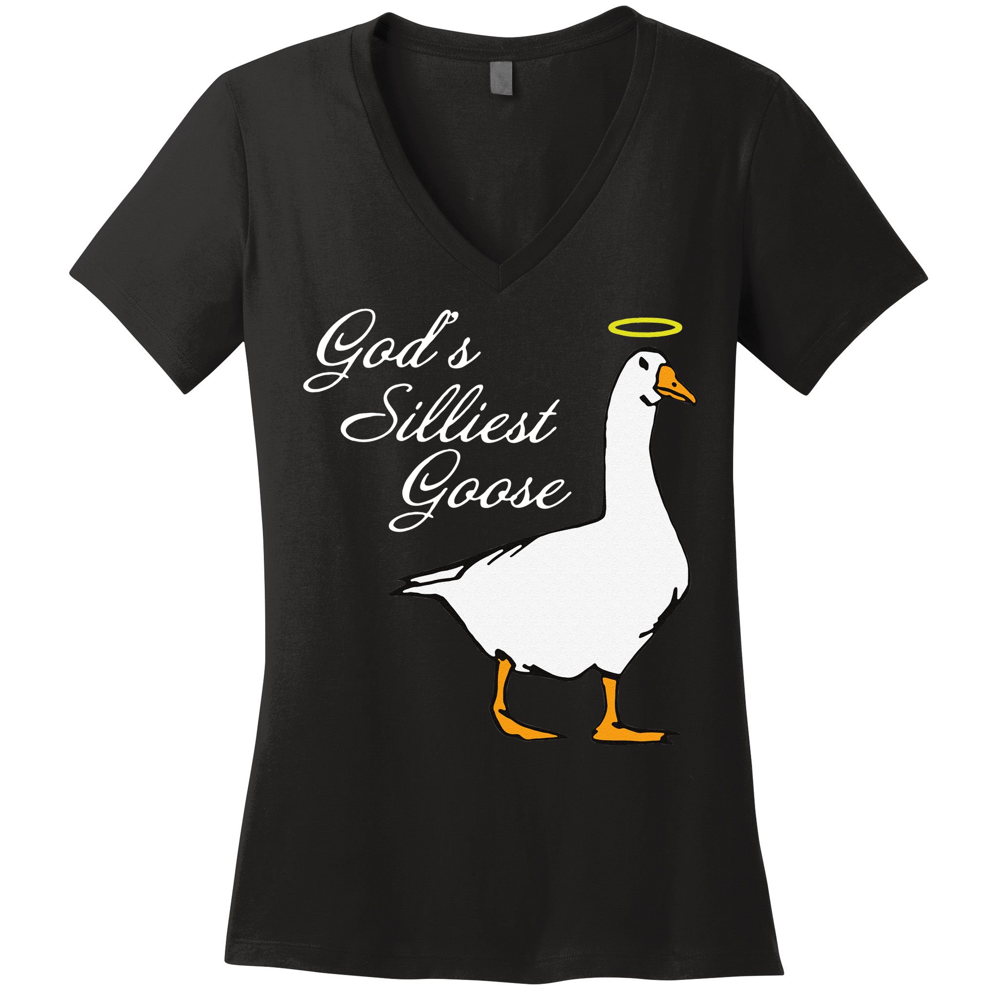God's Silliest Goose Funny Women's V-Neck T-Shirt
