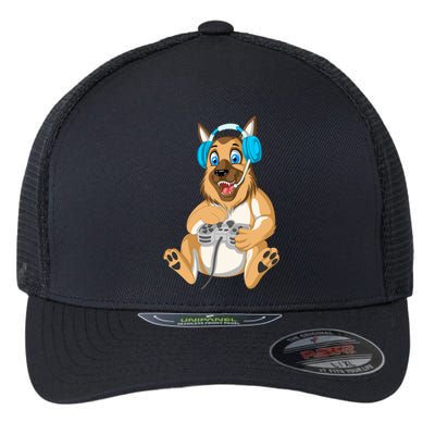 German Shepherd Gamer Flexfit Unipanel Trucker Cap