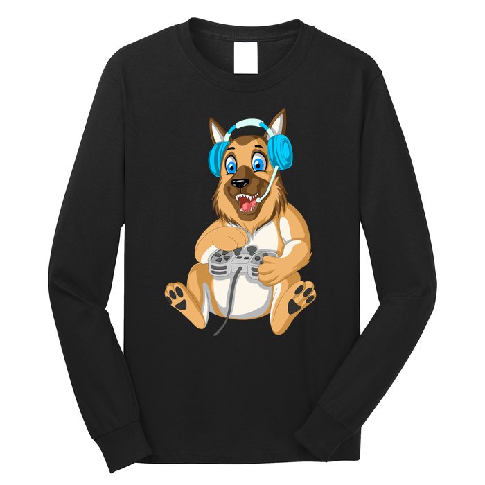 German Shepherd Gamer Long Sleeve Shirt