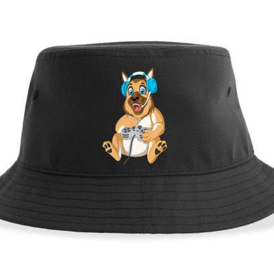 German Shepherd Gamer Sustainable Bucket Hat