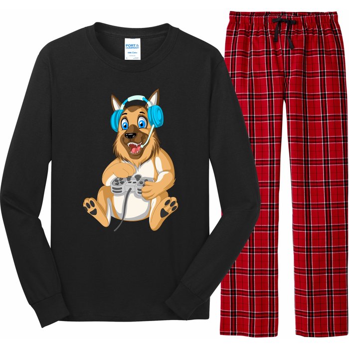 German Shepherd Gamer Long Sleeve Pajama Set