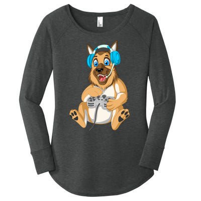 German Shepherd Gamer Women's Perfect Tri Tunic Long Sleeve Shirt