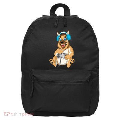 German Shepherd Gamer 16 in Basic Backpack