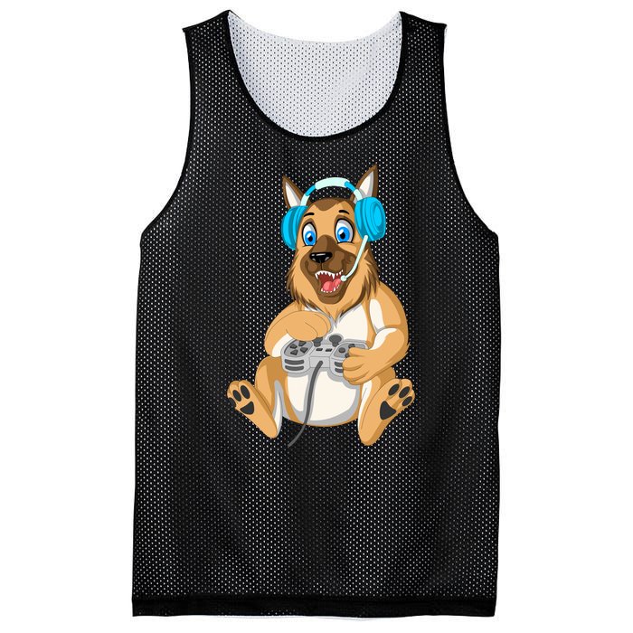 German Shepherd Gamer Mesh Reversible Basketball Jersey Tank