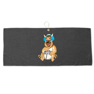 German Shepherd Gamer Large Microfiber Waffle Golf Towel