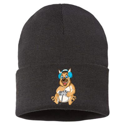 German Shepherd Gamer Sustainable Knit Beanie