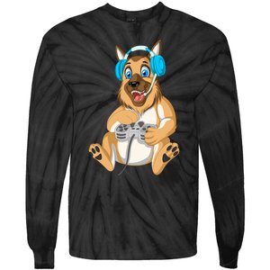 German Shepherd Gamer Tie-Dye Long Sleeve Shirt