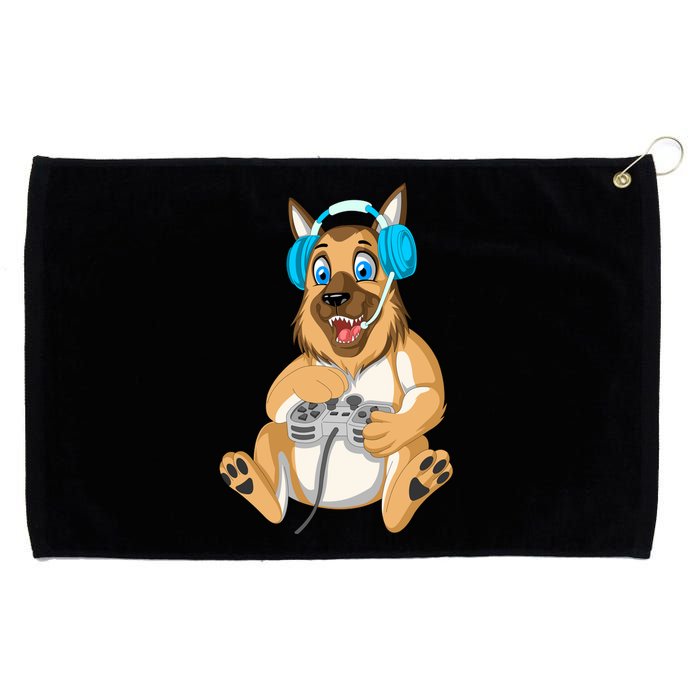 German Shepherd Gamer Grommeted Golf Towel