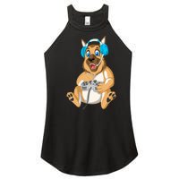 German Shepherd Gamer Women’s Perfect Tri Rocker Tank