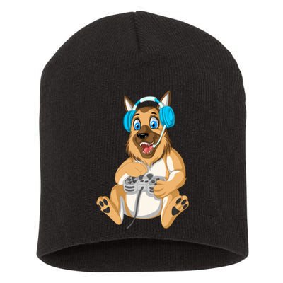 German Shepherd Gamer Short Acrylic Beanie