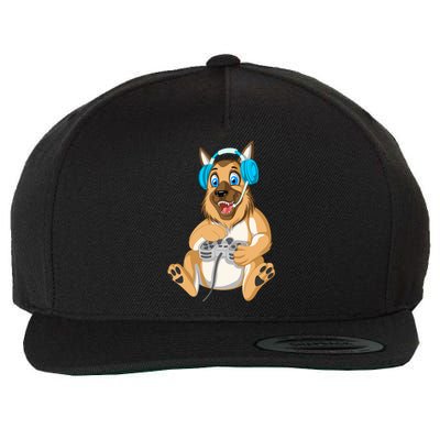 German Shepherd Gamer Wool Snapback Cap