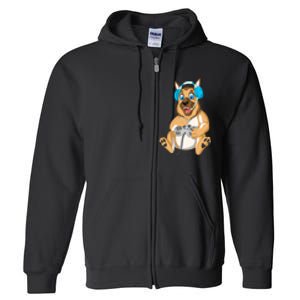 German Shepherd Gamer Full Zip Hoodie