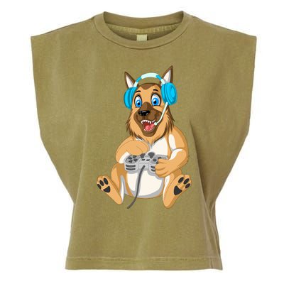 German Shepherd Gamer Garment-Dyed Women's Muscle Tee