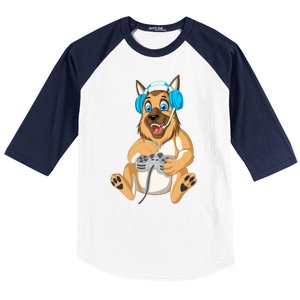 German Shepherd Gamer Baseball Sleeve Shirt