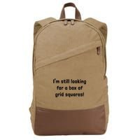 Grid Squares Cotton Canvas Backpack