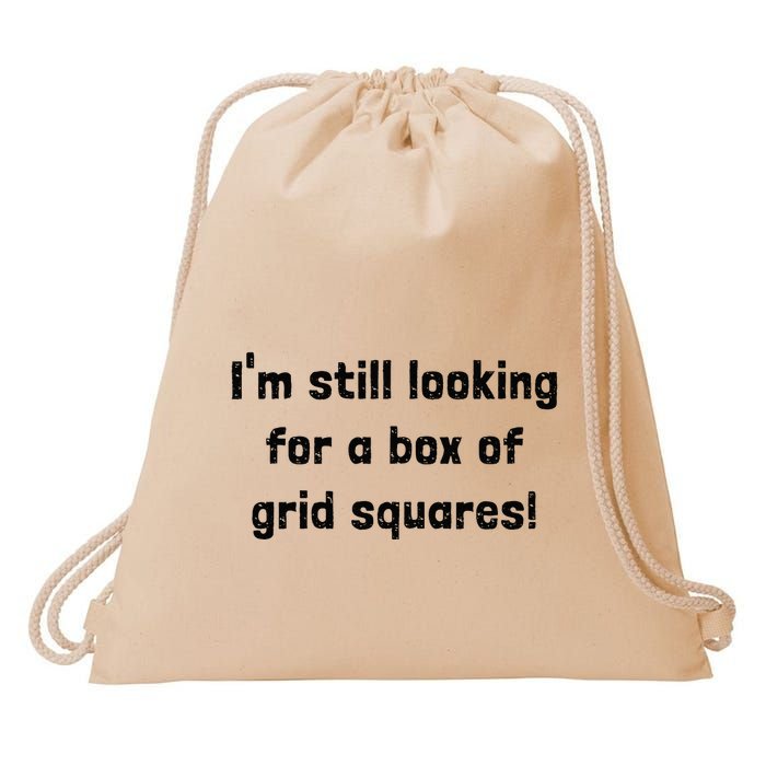 Grid Squares Drawstring Bag