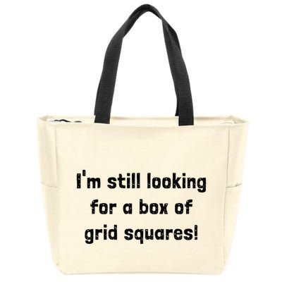 Grid Squares Zip Tote Bag