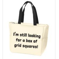 Grid Squares Zip Tote Bag