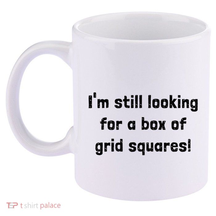 Grid Squares 11oz C Handle Ceramic Mug