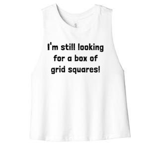 Grid Squares Women's Racerback Cropped Tank