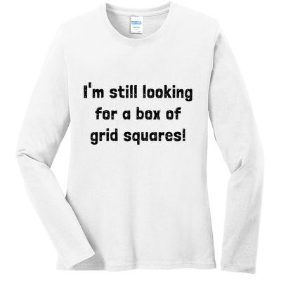 Grid Squares Ladies Long Sleeve Shirt