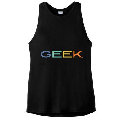 Geek Science Geek Is Chic It Nerd Funny Tech Geeky Stem Ladies PosiCharge Tri-Blend Wicking Tank