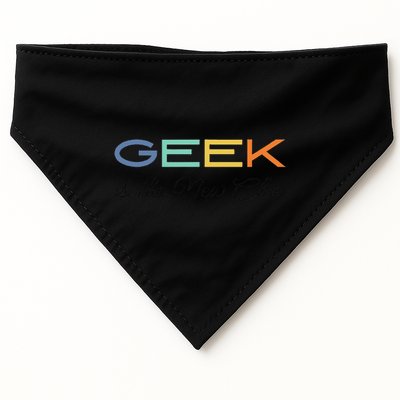 Geek Science Geek Is Chic It Nerd Funny Tech Geeky Stem USA-Made Doggie Bandana