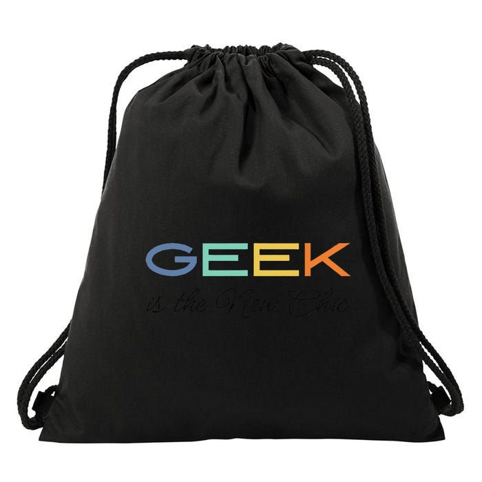 Geek Science Geek Is Chic It Nerd Funny Tech Geeky Stem Drawstring Bag