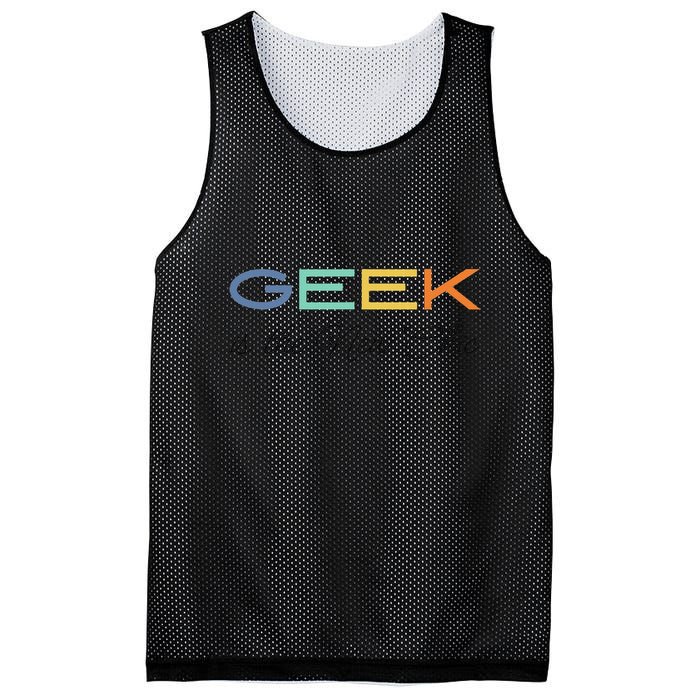 Geek Science Geek Is Chic It Nerd Funny Tech Geeky Stem Mesh Reversible Basketball Jersey Tank