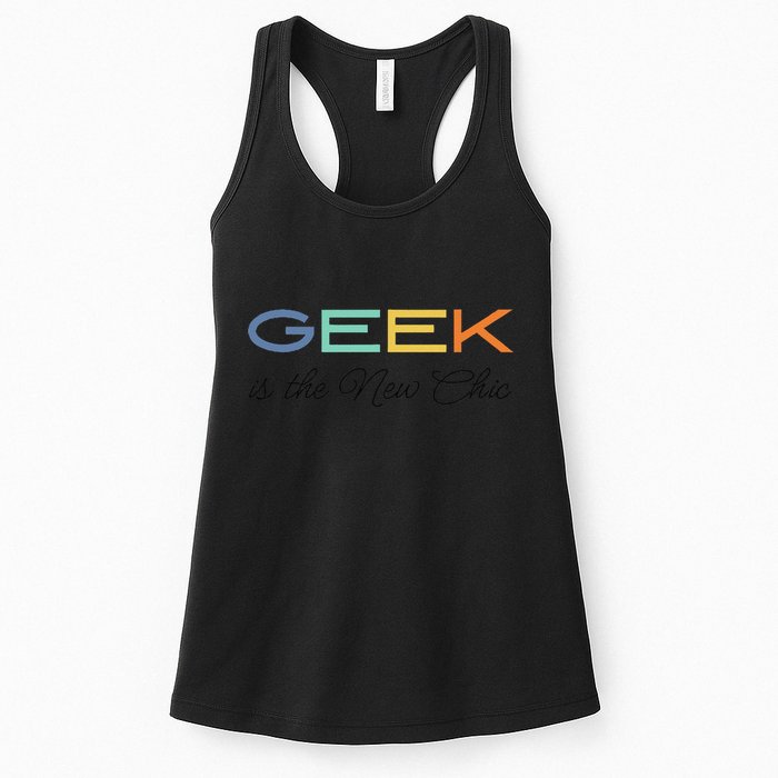 Geek Science Geek Is Chic It Nerd Funny Tech Geeky Stem Womens Tank Top