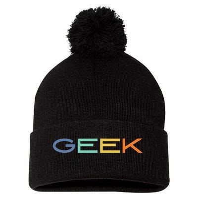 Geek Science Geek Is Chic It Nerd Funny Tech Geeky Stem Pom Pom 12in Knit Beanie