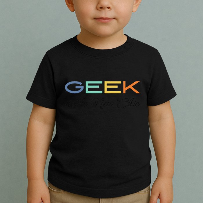 Geek Science Geek Is Chic It Nerd Funny Tech Geeky Stem Toddler T-Shirt