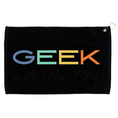 Geek Science Geek Is Chic It Nerd Funny Tech Geeky Stem Grommeted Golf Towel